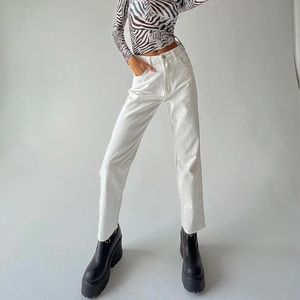 Super cute straight leg, high waisted white jeans from princess polly